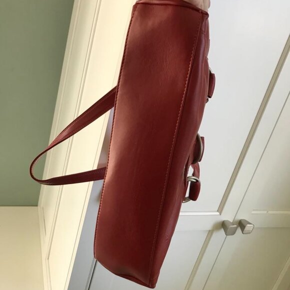 Derek Alexander Red Leather Purse Shoulder Hand Bag - Picture 8 of 8
